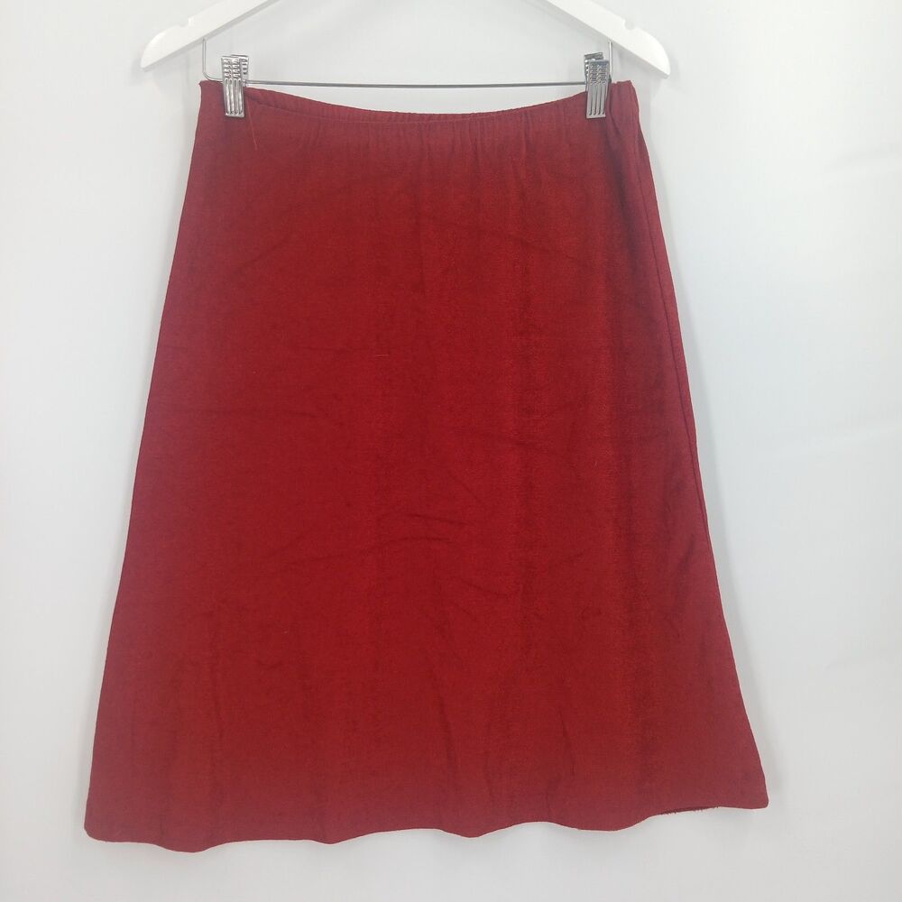 womans vintage red a line skirt size 10 swing teacher officewear stretchy